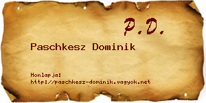 Paschkesz Dominik névjegykártya